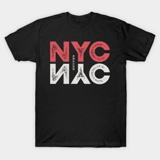 New york city Nyc with textured lettering T-Shirt